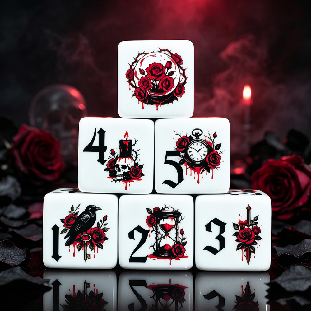 12Pcs Gothic Rose 16MM Printed - Board Game Electronic Table 评论和价格
