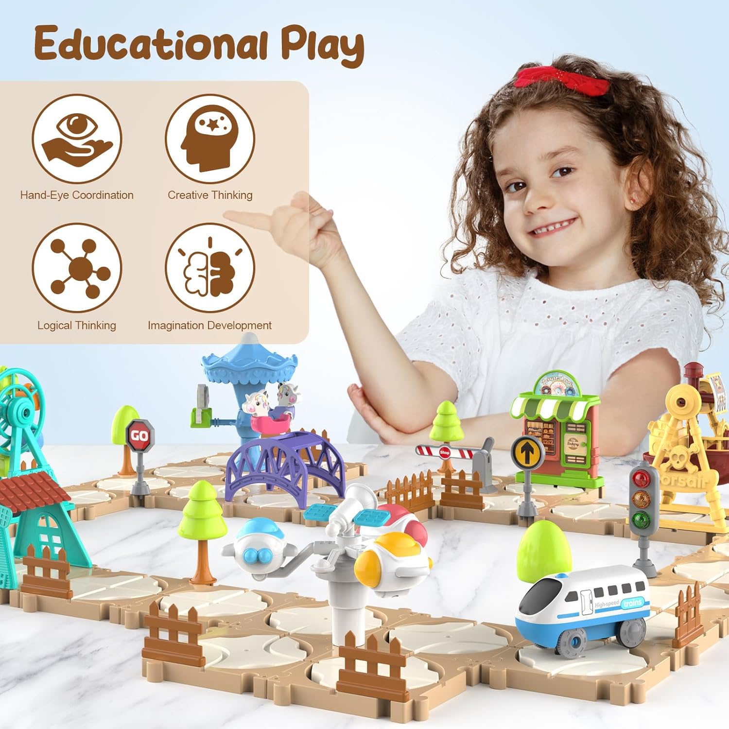 DIY Puzzle Track Car Set Assem - Board Game For Kids 评论和价格