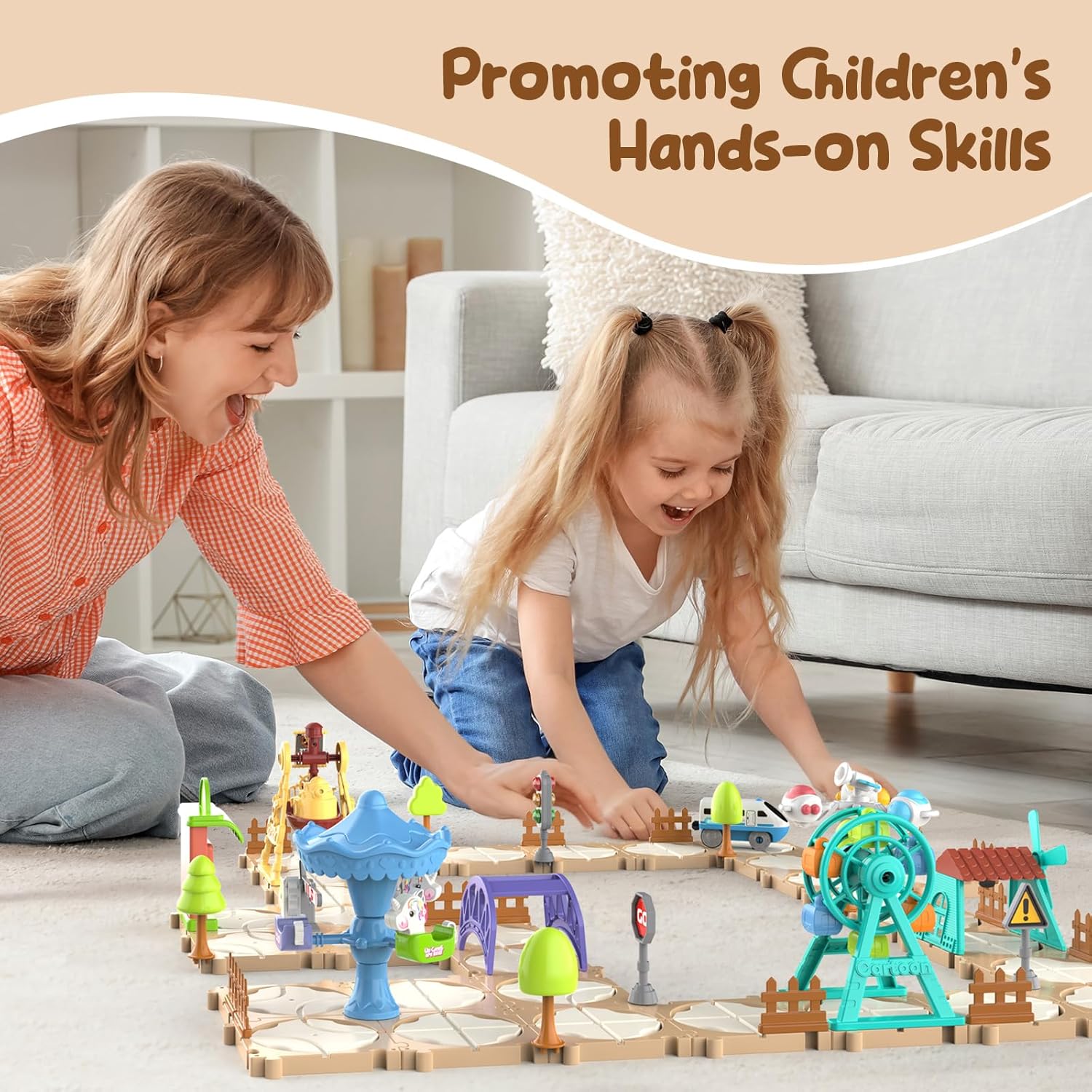 DIY Puzzle Track Car Set Assem - Board Game For Kids 评论和价格