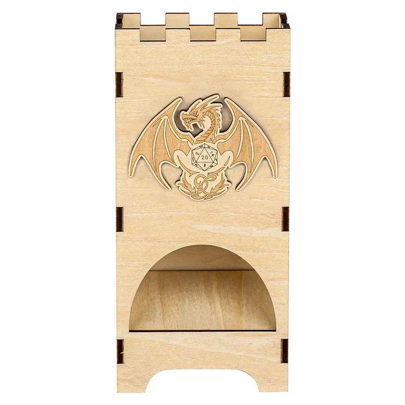 Mysterious Dragon Pattern Wood - Dice Tower Wooden 评论和价格