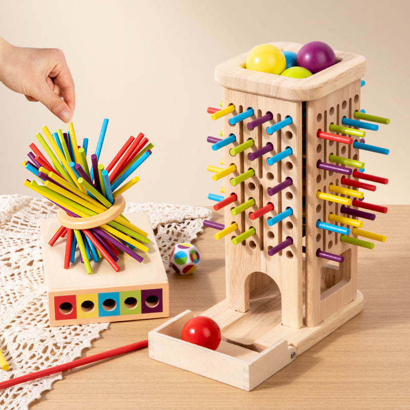 Montessori Game Wooden Stick T - Dice Tower Wooden 评论和价格