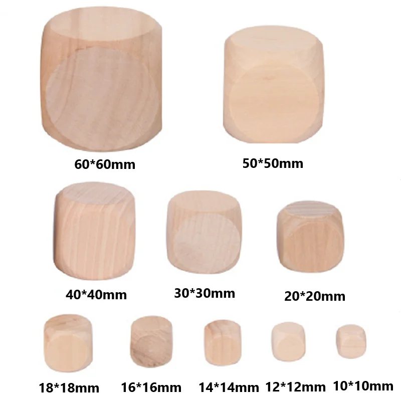 10pcs D6 6 Sided Blank Wood Di - Dice Tower Wooden 评论和价格