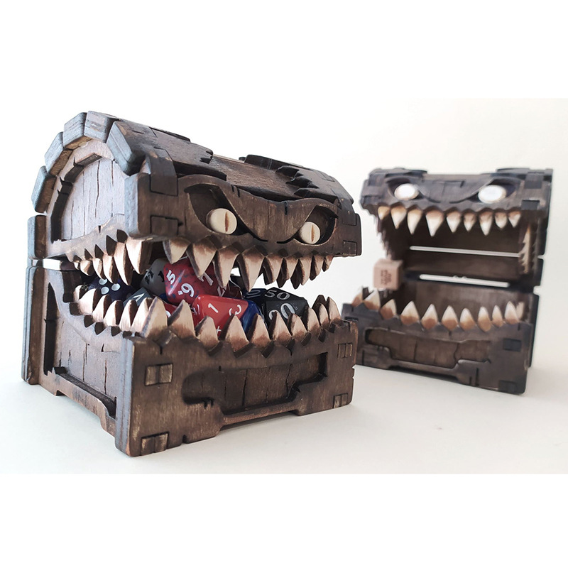 Mimic Chest for Dungeons and D - Dice Tower Wooden 评论和价格
