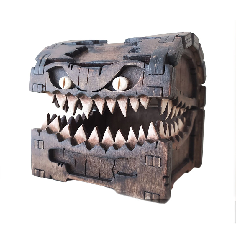 Mimic Chest for Dungeons and D - Dice Tower Wooden 评论和价格