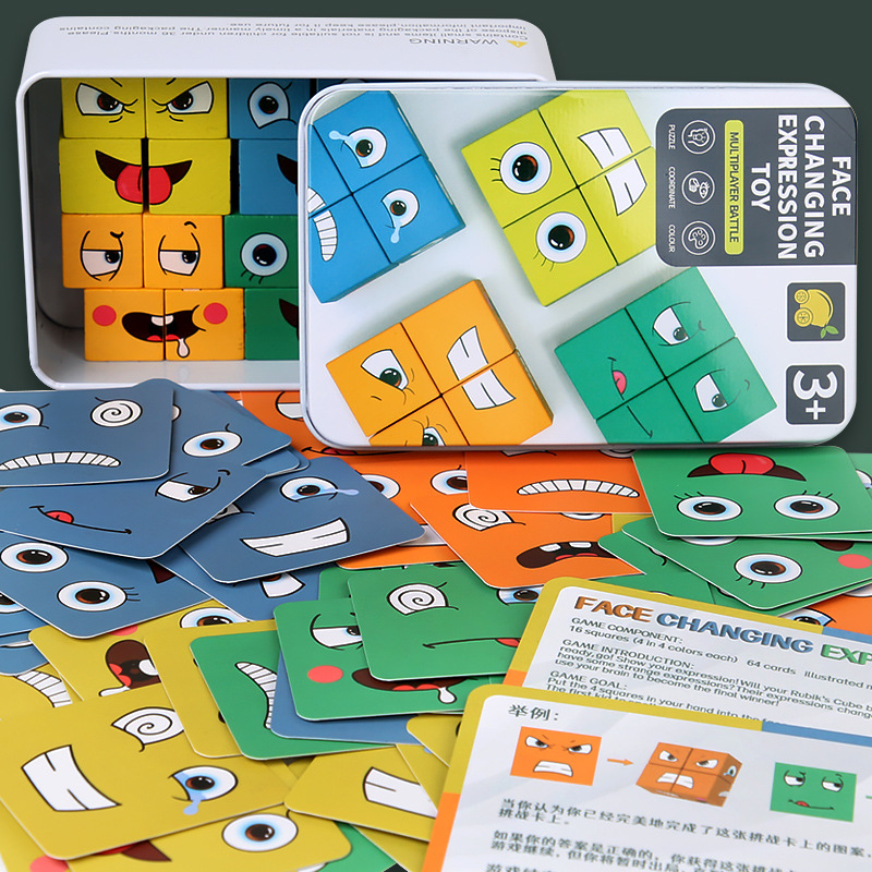 Kids Face Change Expression Pu - Dice Tower Wooden 评论和价格