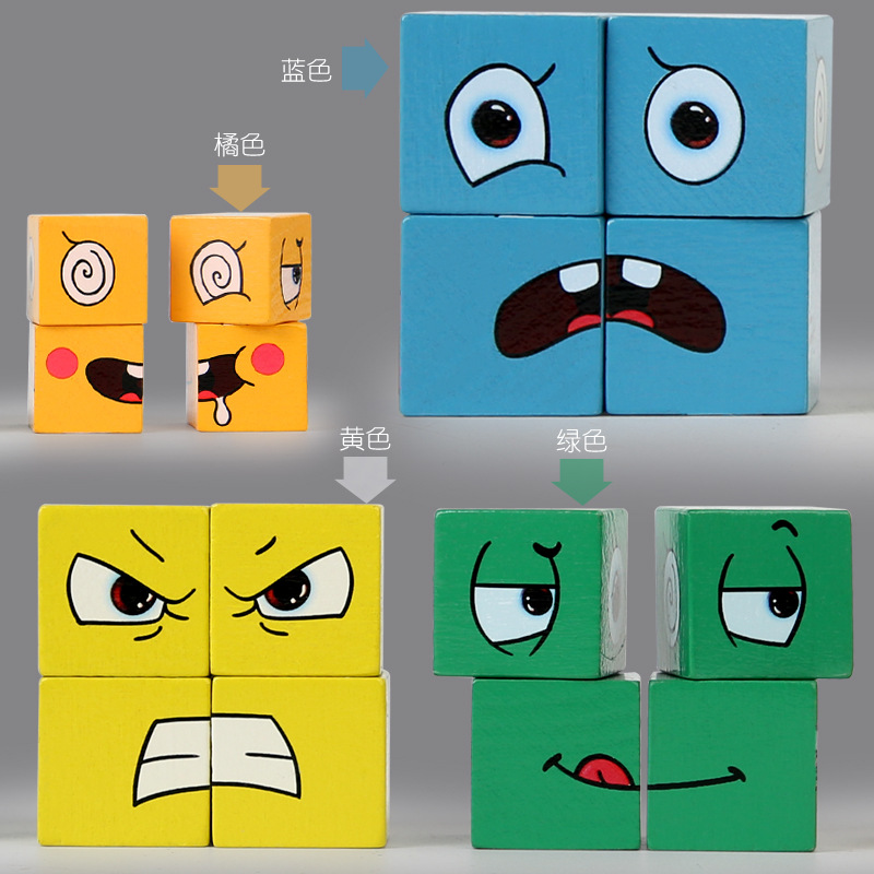 Kids Face Change Expression Pu - Dice Tower Wooden 评论和价格