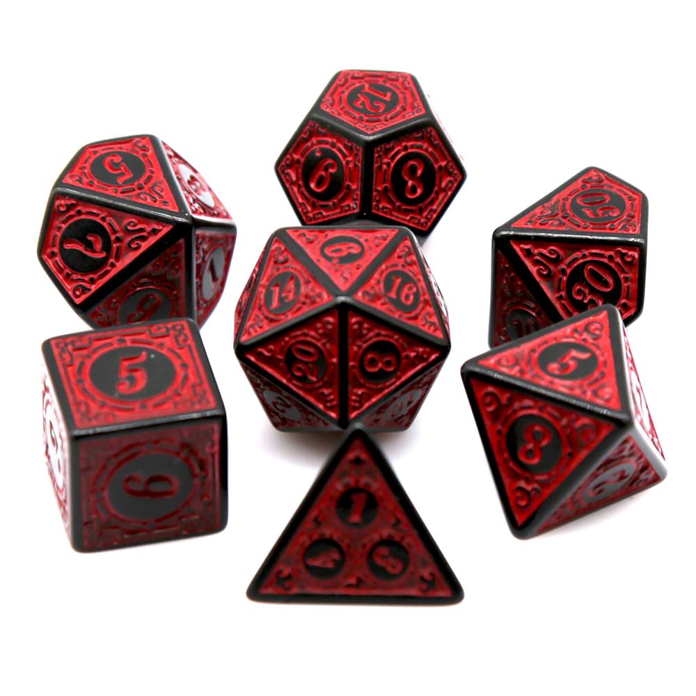 7Pcs Black Red Acrylic Polyhed - Board Game Rpg 评论和价格