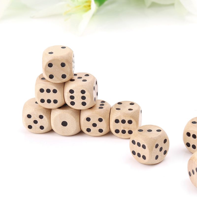 10Pcs Wooden 6 Sided D6 Faces  - Dice Tower Wooden 评论和价格